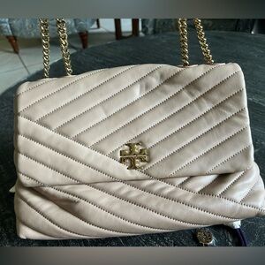 Tory Burch Beige Quilted Shoulder Bag